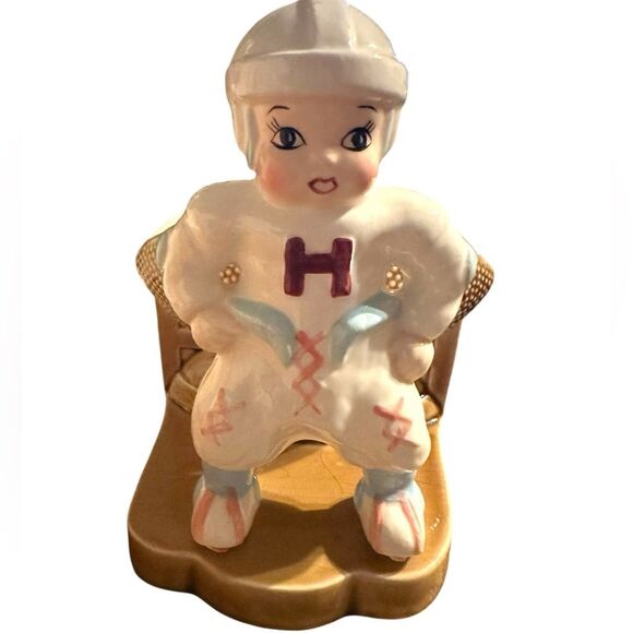 Vintage made in Japan ceramic football planter. 6 inches tall and 5 inches wide. - Picture 1 of 8